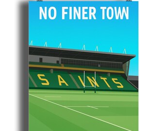 No Finer Town – Saints Rugby Print | Unique Rugby Wall Art | Gift for Rugby Fans