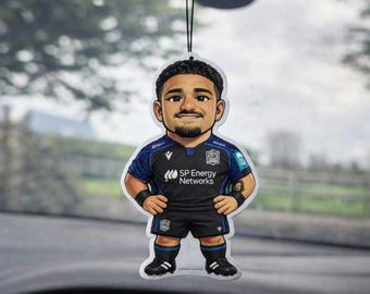 Glasgow Rugby Centre Air Freshener | Scottish Rugby Fan Car Freshener | Rugby Gift | Supporters Merchandise