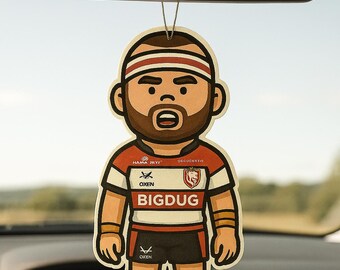 Lewis Ludlow Rugby Car Air Freshener – Gloucester Rugby Gift for Rugby Fans