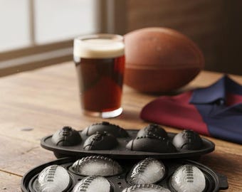 Rugby Ball Ice Mould – Silicone Tray for Whisky, Cocktails & Game-Day Drinks | Rugby Gift for Him | Sports Bar Accessory