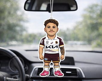 Star fullback Air Freshener – Rugby Car Charm – Broncos Gift – Rugby League Fan Accessory