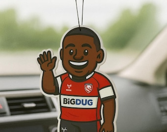 Rugby Prop Car Air Freshener | Front-Row Fan Gift | Cherry & White