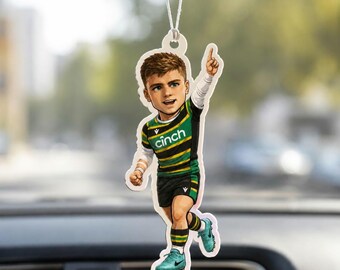 Tommy Freeman Rugby Car Air Freshener – Northampton Gift for Rugby Fans