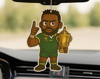South Captain Rugby Car Air Freshener – Cartoon Design
