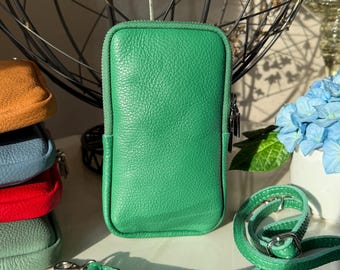 Cross Body Leather Phone Case, Wallet Phone Case, Slim Phone Bag, Small Crossbody Bag, Cell Phone Case, Leather Wallet Women, Christmas Gift
