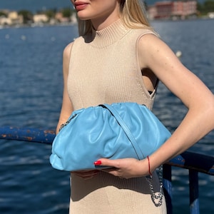Handmade Italian Leather Clutch: Convertible Crossbody Shoulder Bag