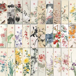 Set di 30 segnalibri floreali in stile cinese - Regali unici per gli amanti dei libri, eleganti segnalibri in carta, diari, regali e articoli di cancelleria