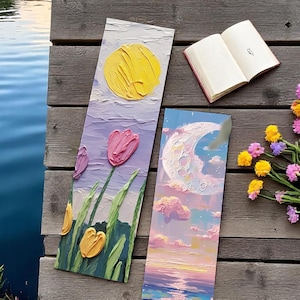 30PCS Embossed Oil Painting Style Paper Bookmarks - Fairy Tale Scenery Theme, Aesthetic Page Tabs for Students, Readers & Gifts Bookmarks