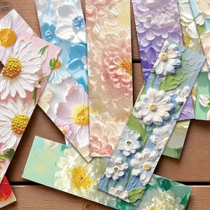 Set van 30 bladwijzers voor bloemenolieverfschilderijen – afstudeercadeau voor studenten, elegante papieren bladwijzerset, bladwijzers voor lezers en boekenliefhebbers