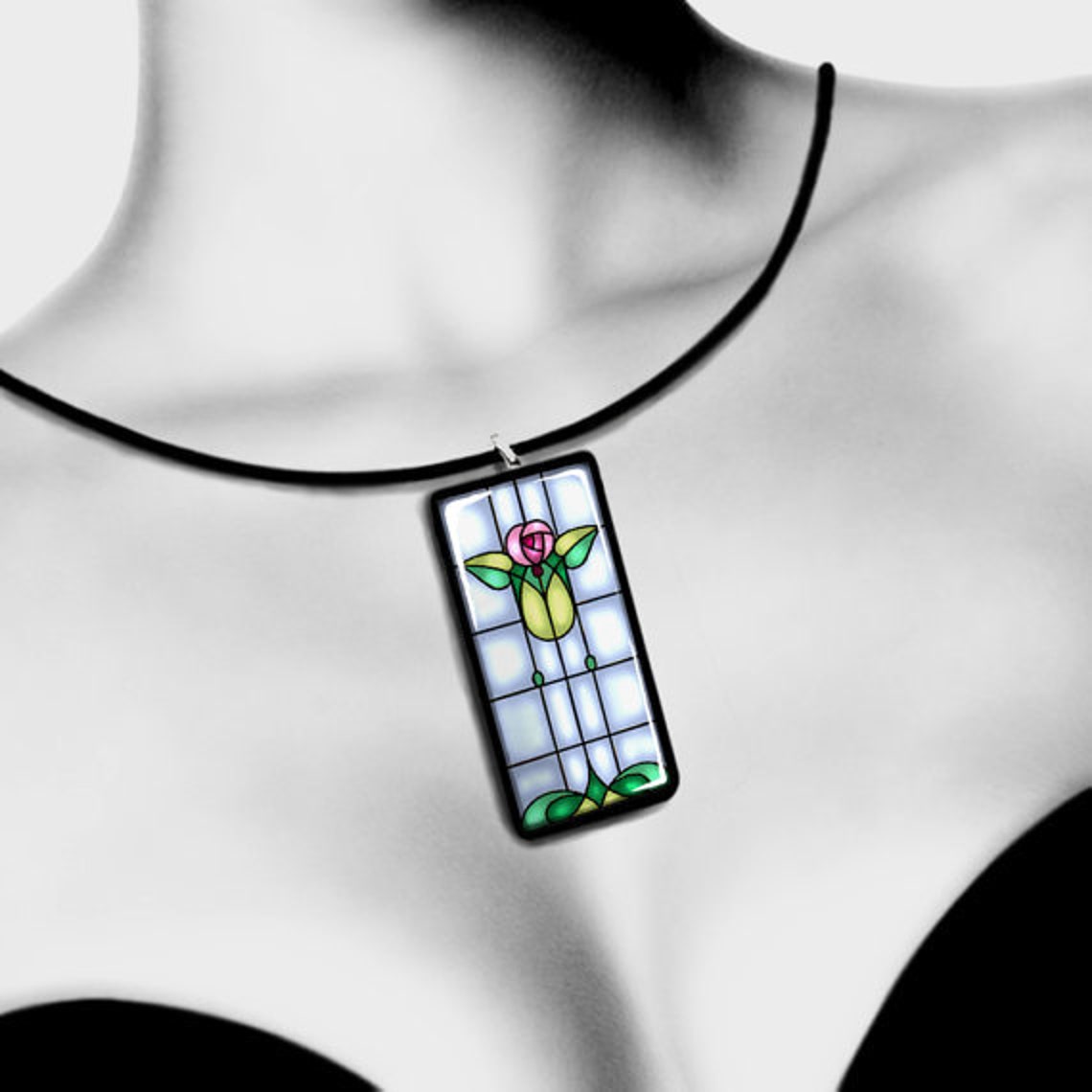 Printable 1 X 2 Digital Pendants Stained Glass Tiles Instant - Etsy