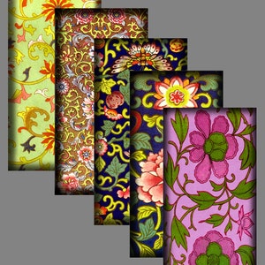 DIGITAL Printable 1 X 2 Inch  Digital Art Digital Sheet Asian Art Chinese Ornament  Dominoes Glass Tiles Crafts Scrapbooking Pendants  CS 22
