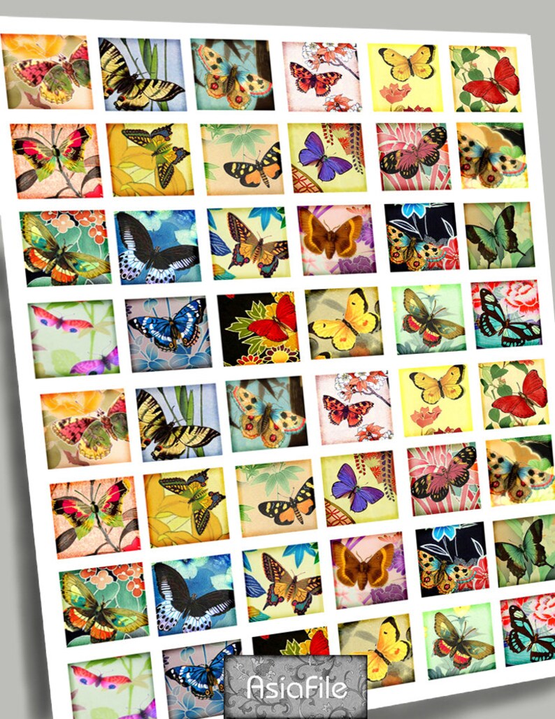 Butterflies Printable Digital Collage Sheet Asian Clipart - Etsy