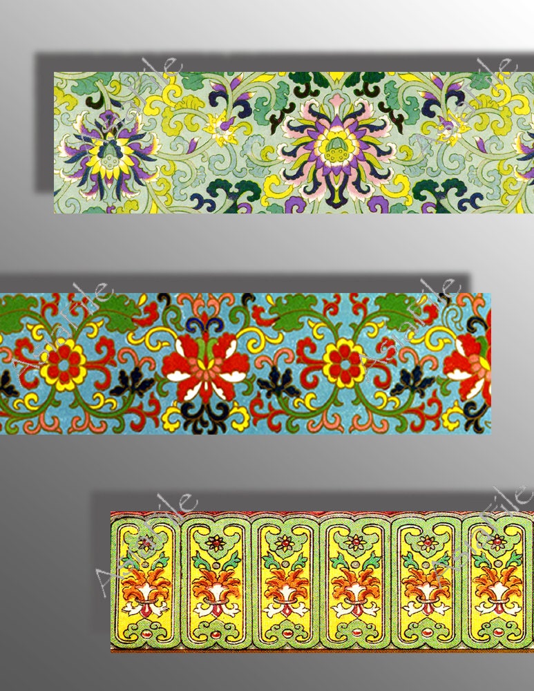 Chinese Art Borders: Printable Scrapbook Graphics (digital Download) - Etsy