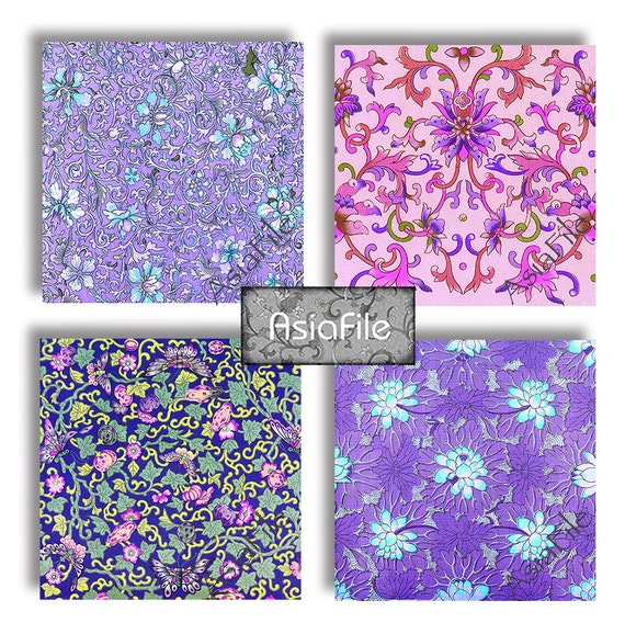 Digital Origami Paper 4 Inch Printable Squares Original Designs Asian Motifs 12 Different Patterns Instant Download Os 8