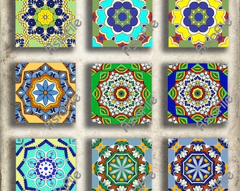 Mandala Quadrate zum Ausdrucken - Digital Collage Sheet (Digitaler Download)