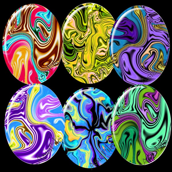 SALE Marbled Ovals  Three Sheets  30X40mm AND 18X25mm, Digital Printable Images for Pendants Earrings Cabochons Paper Crafts, CS 379A