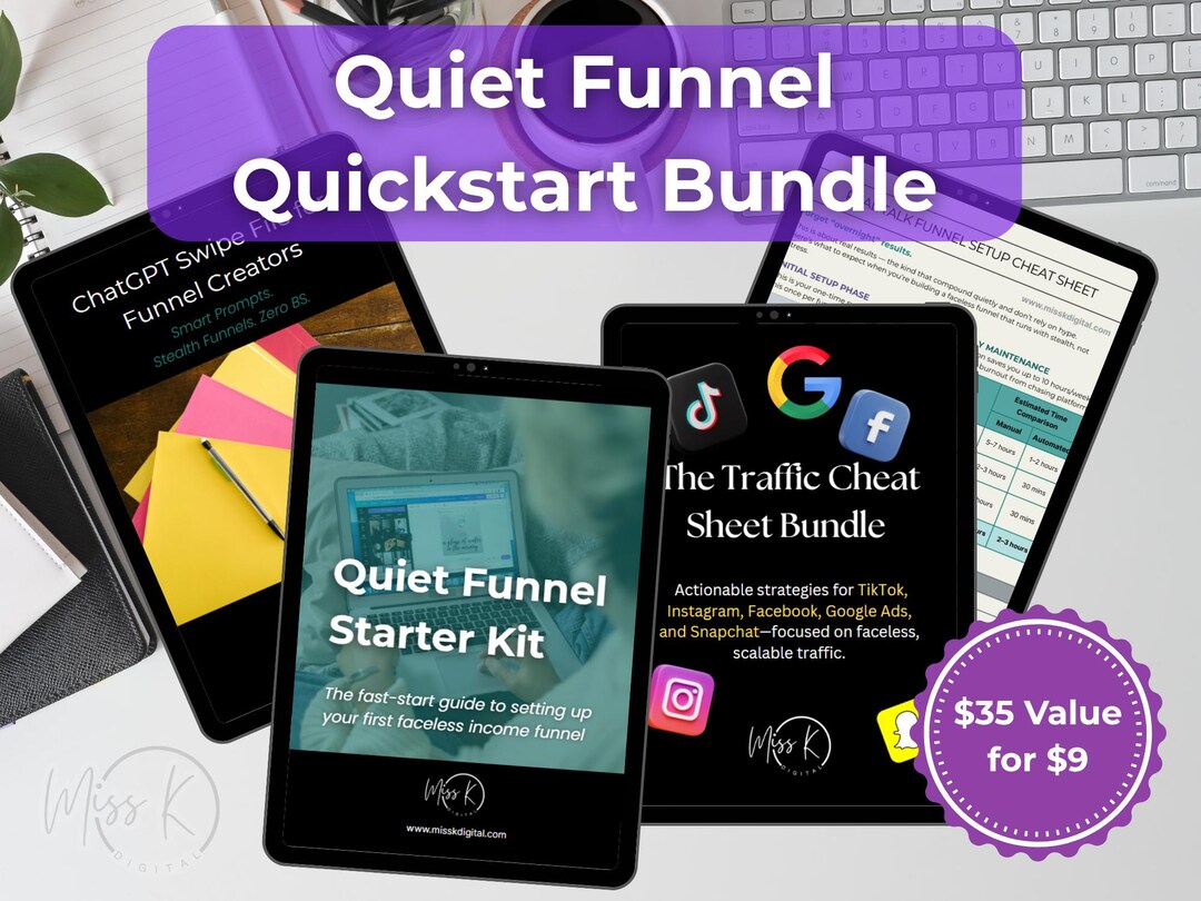 Quiet Funnel Quickstart Bundle | Starter Kit for Digital Products ...