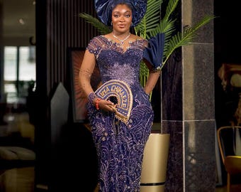 Wedding guest asoebi corset dress, luxury wrap Gown Dress, African homecoming outfit,African fashion,Owambe Dress,African traditional Dress.