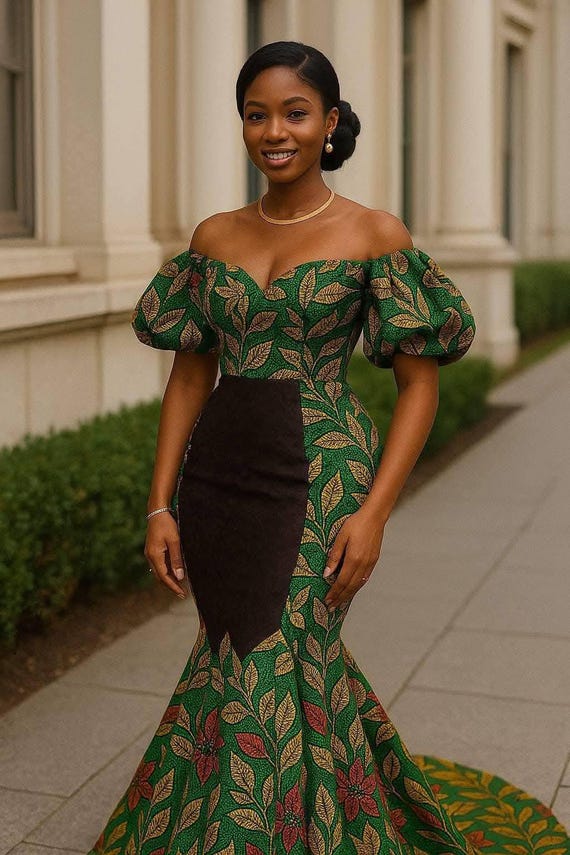 Ankara African Print Dress: Asoebi Wedding Guest Gown