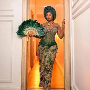 Wedding guest asoebi corset dress,wrapGown Dress,African print Dress,Women&#39;s clothing,African George Style,OwambeDress,African Wedding Dress