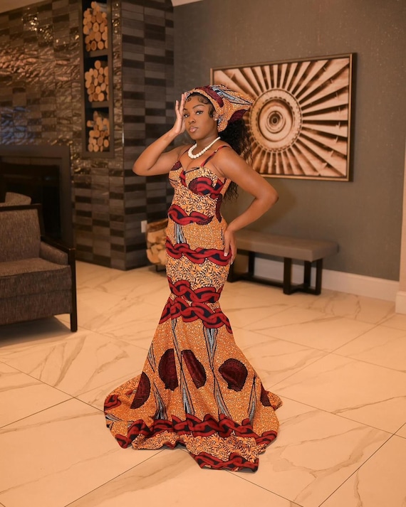 Handmade African Print Mermaid Gown: Ankara Fishtail Dress - Etsy