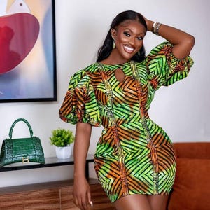 Wedding guest asoebi Ankara dress, straight cut Gown Dress, African print Dress,Women&#39;s clothing,African fashion,Party Dress, casual ankara