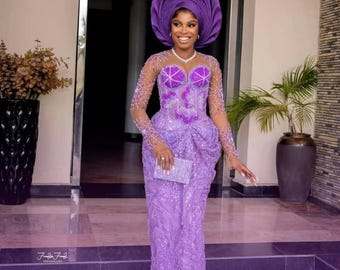 African Print Corset Dress: Asoebi Wedding Guest Wrap Gown