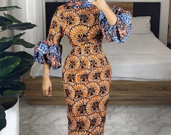 Ankara African Print Dress: Asoebi Wedding Guest Gown