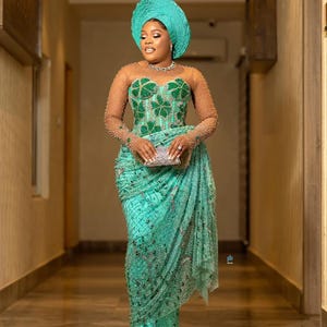 Wedding guest asoebi corset dress,wrap Gown Dress, African print Dress,Women&#39;s clothing,African fashion,Party Dress,African Wedding Dress