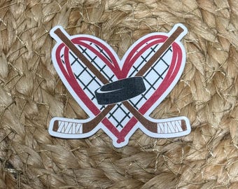 Hockey Herz Kreuz Sticker
