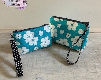 Ladies' Wristlet, Mini Purse, ID Holder, Zippered Pouch, Lanyard, Wristlet Purse, Wallet, Pouch, Clutch, Modern, Floral, Polka Dot