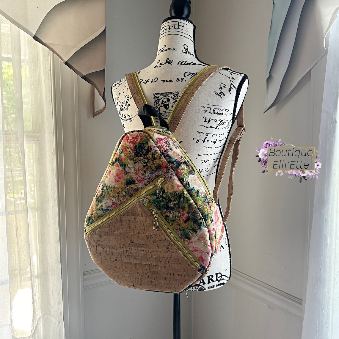 Ladies' Backpack, Bag, Cross Body, Shoulder Bag, Adjustable, Floral