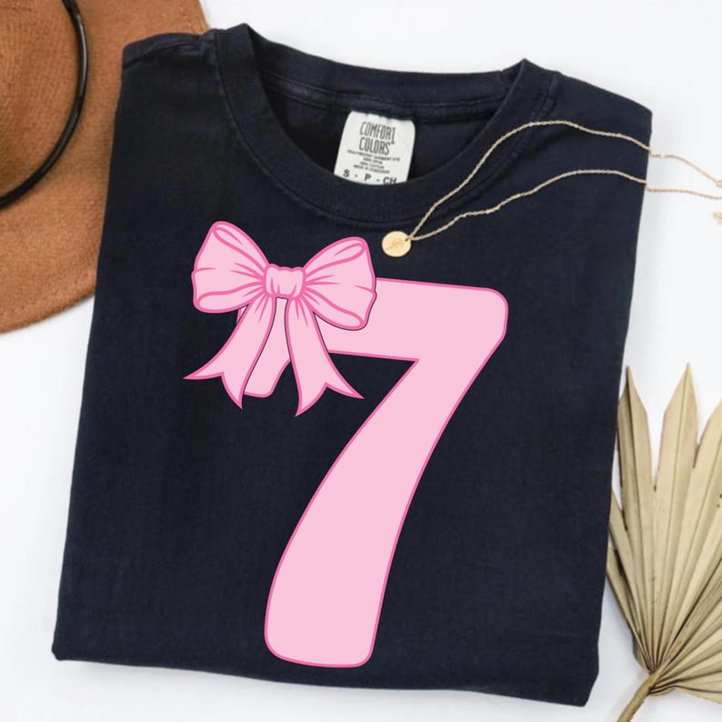 Coquette Bow 7th Birthday PNG SVG, It's My 7th Birthday PNG, Preppy Coquette Bow Birthday, Est. 2019, Front & Back Digital Design for Girls image 10