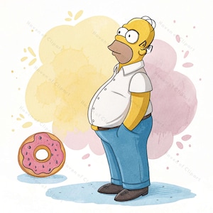 12 Homer J. Simpson Inspired Clipart PNG/JPG • Funny Cartoon Character Art • Printable Digital Download for Stickers & Wall Decor
