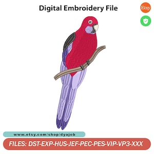 Crimson Rosella Kakadu Stickdatei, Crimson Rosella Stitch, Digital Stitch, Tierstickerei, digitaler Download