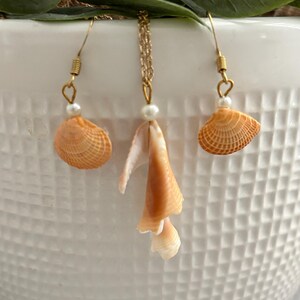 Mini Shell & Pearl Dangle Earrings
