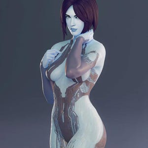 Cortana - Halo -25 cm figure/Statue ,Sla/3D Printed ,Painted,action figure,handmade