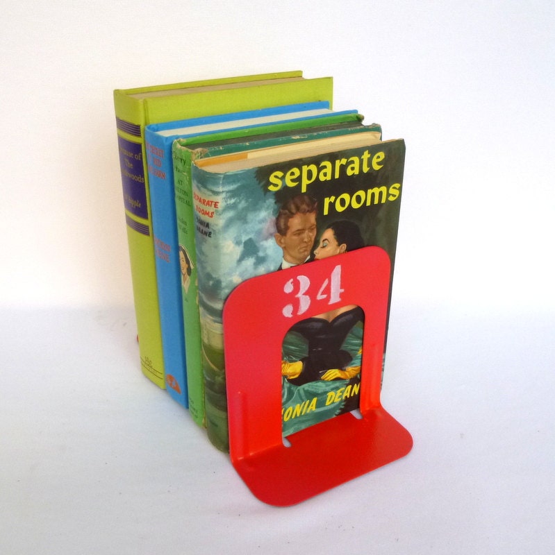 NEON PINK Industrial BOOKENDS/ Neon Industrial Bookends Etsy
