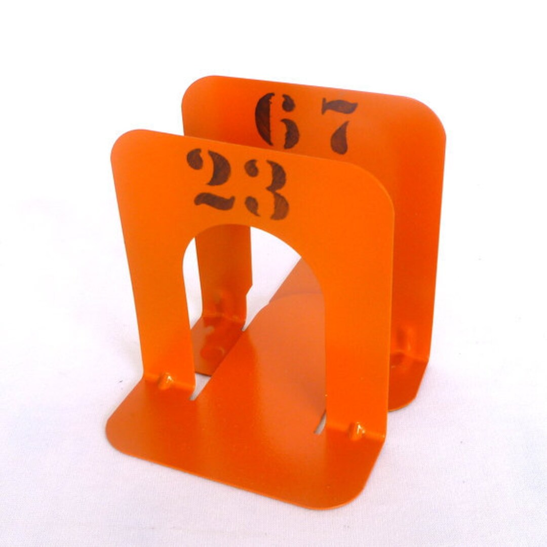 INDUSTRIAL STYLE Orange BOOKENDS Etsy