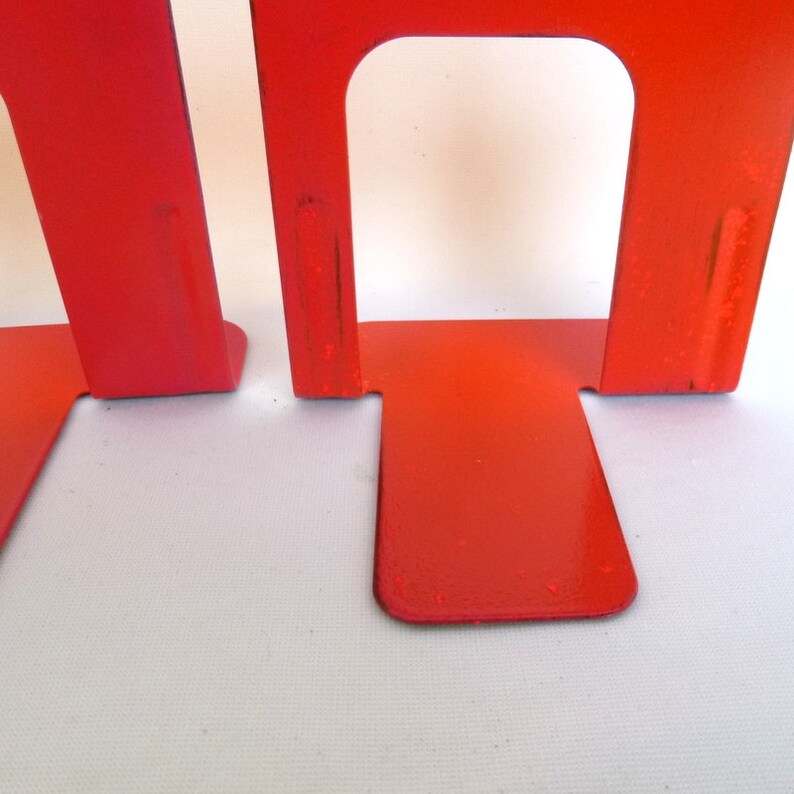 NEON PINK Industrial BOOKENDS/ Neon Industrial Bookends Etsy