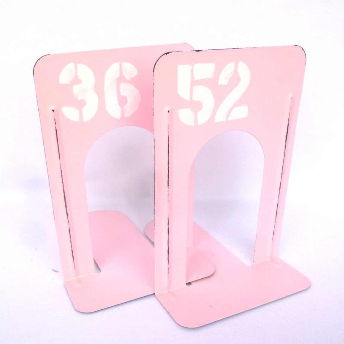 Up Cycled INDUSTRIAL PINK BOOKENDS Etsy