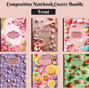 Composition Notebook Covers for School: DIY Student Book and Label Templates