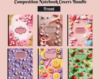 Composition Notebook Covers for School: DIY Student Book and Label Templates