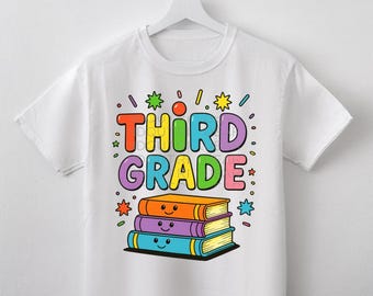 Retro Third Grade PNG: Back to School Teacher Design (Digital Download 5000x5000px)
