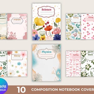 Composition Notebook Covers: Editable Digital Template for Composition and Notebook Covers