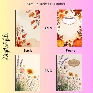 Composition Book PNG Covers , Back to School Composition Book Covere, Personalized  Notebook cover, Personalized Book Cover Designs