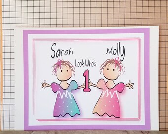twins birthday card etsy