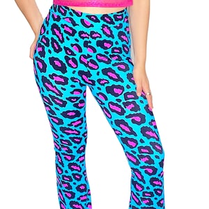 Leoparden Schlaghosen, Boot Cut Hose, Plus Size Schlaghosen, Fun Disco Hose, Bühnenkostüm, KPOP Fashion, Cowgirlhose