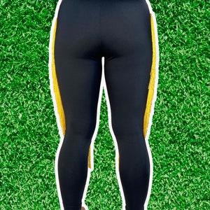 Pittsburgh Steelers Leggings-Steelers Fringe Leggings-Steelers Football Leggings-Yoga Leggings-Fringe Leggings-Drag Queen Costume image 9