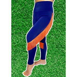 Denver Broncos Leggings-Fringe LeggingsYoga Leggings-Broncos Leggings-Drag Queen Costume image 1